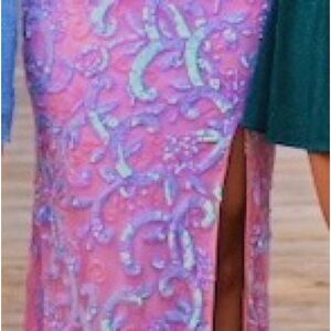 Pink and Purple Embroidered Dress
